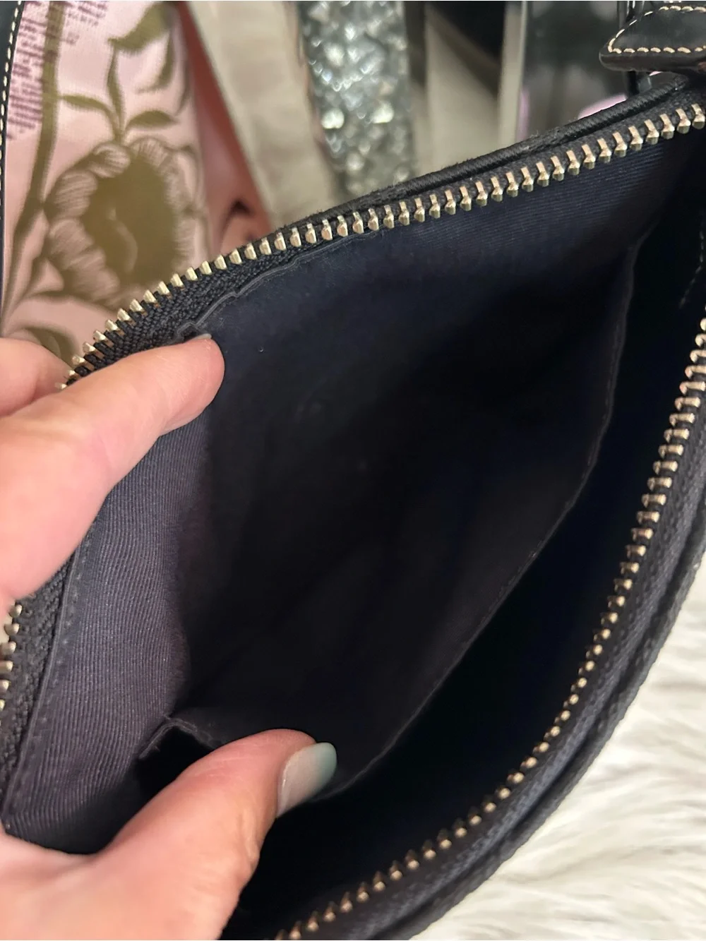 Y2K Vintage COACH 6094 Demi Black Signature Logo Baguette Bag